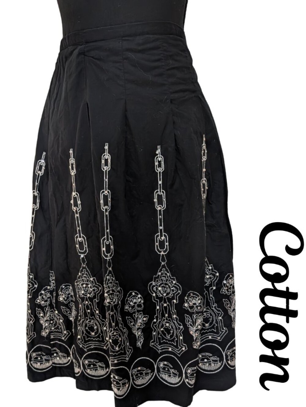 Ishyu 100% Cotton Embroidered with Sequins Skirt